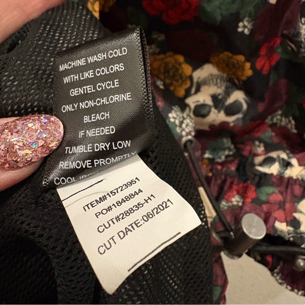 torrid Skull and Floral Rain Jacket - Picture 7 of 11